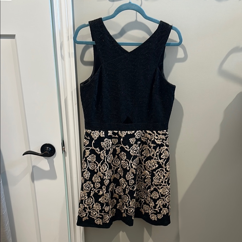Elegant Black and Gold Floral Dress